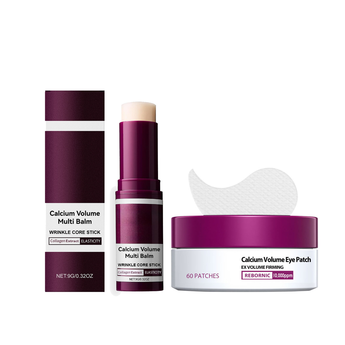 🧴✨ Calcium Volume Balm + 60ea Collagen Eye Patch | Korean Anti-Aging Skincare