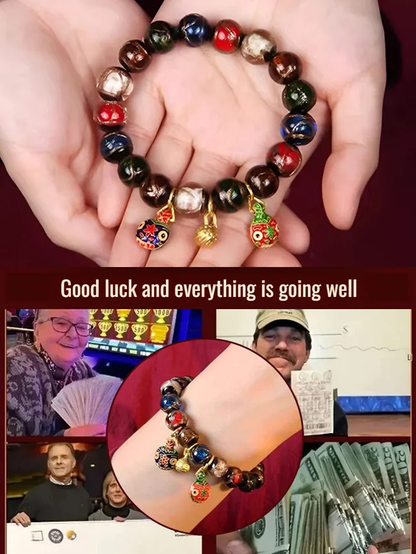 Gold Beast Fortune Glazed Bracelet Colorful Accessory