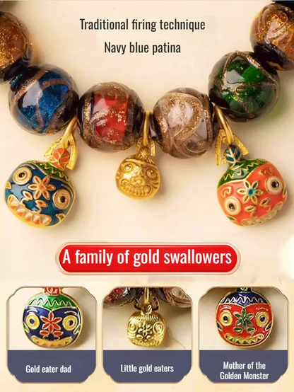 Gold Beast Fortune Glazed Bracelet Colorful Accessory