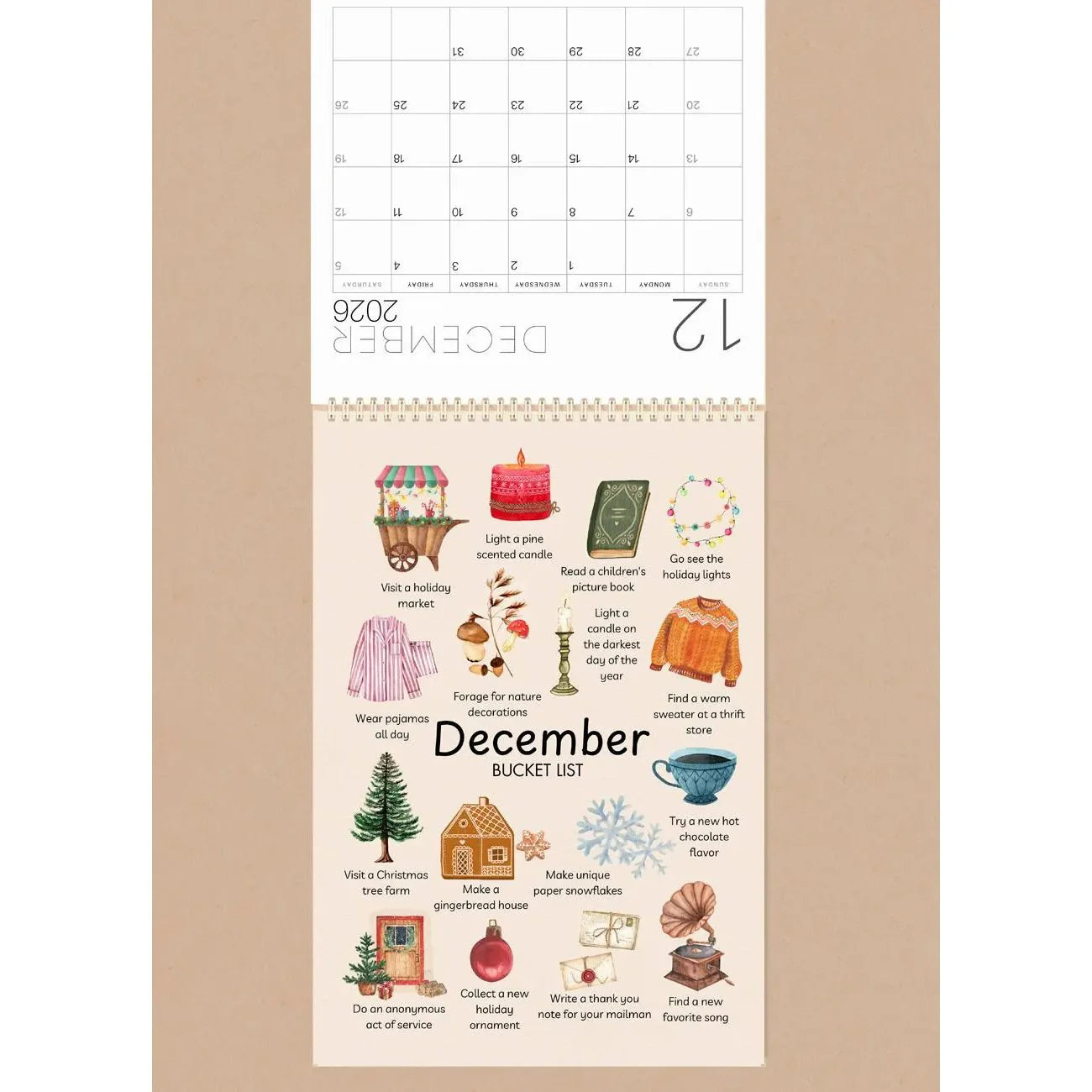 ✨2026 Bucket List Spiral Calendar: Slow Down & Savor the Seasons📅