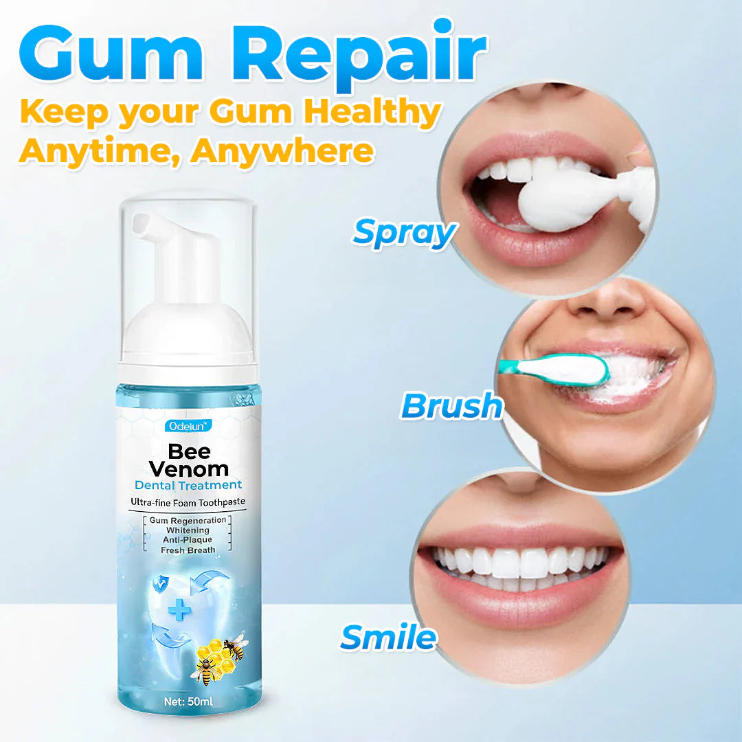 🐝 ODEIUN™ MicroSmile Bee Venom Gum Repair Mousse + Tongue Scraper 🦷