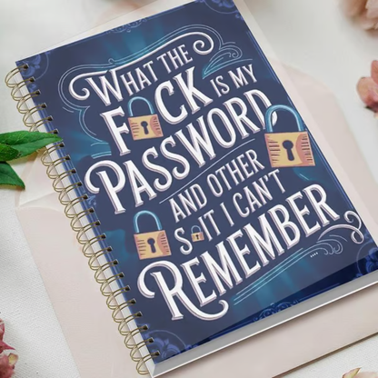 🔥Last Day 49% OFF - 📅Funny Password Notebook - Spiral Bound with Lock Icons & Funny Security Phrases✍️