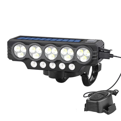 Soldriven och USB-uppladdningsbar cykellampa